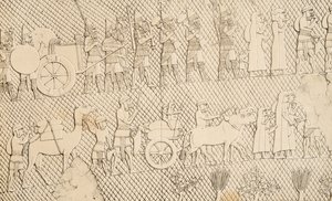 Détail des captifs et du butin de la ville de Lachich, illustration des Monuments de Ninive, 1858