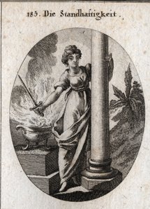 Allégorie de la constance. Elle tient une épée au-dessus d