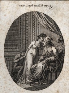 Allégorie de la ruse et de la tromperie. Expression : Qui te donne plus de caresses que d