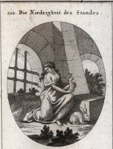 Allégorie de la bassesse (ou abjection). Ses attributs sont la huppe qui se nourrit d