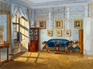 Salon de style Biedermeier, vers 1830