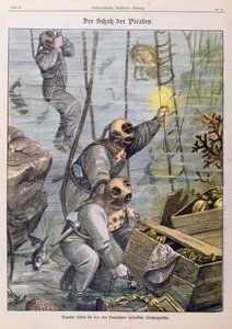 Plongeurs trouvant des trésors pillés par des pirates dans des églises, 1897