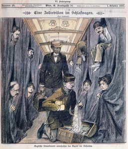 Douaniers anglais examinant les bagages dans un wagon-lit - Austrian School