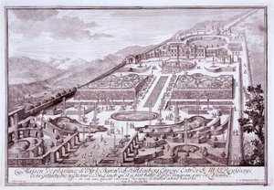 Magnifiques jardins et palais du baron de Huldenburg, construits par lui à Widlingsau, 1719 - Austrian School
