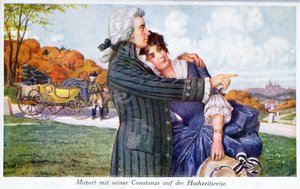Mozart avec sa femme Constanze en lune de miel