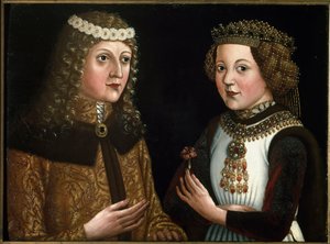 Portrait de Ladislas Posthume, roi de Bohême, de Hongrie et de Croatie, avec sa fiancée Magdalena de Valois - Austrian School