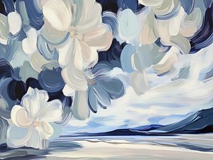 Paysage floral bleu - Avanesova Elena