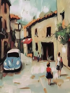 Une charmante scène de rue européenne - Avanesova Elena