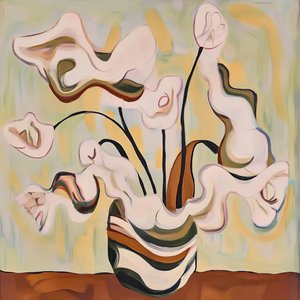Nature morte florale fluide