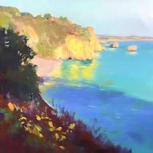 Falaises dorées, mer azur - Avanesova Elena