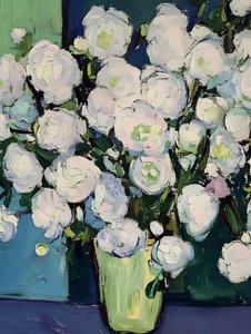 Fleurs blanches à la manière d