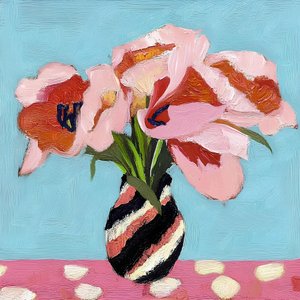 Nature morte aux tulipes roses