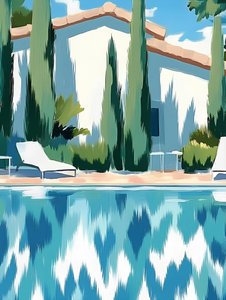 Réflexions au bord de la piscine