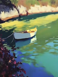 Réflexions sur un bateau ensoleillé - Avanesova Elena