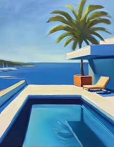 Au bord de la piscine, en bord de mer, sous le soleil