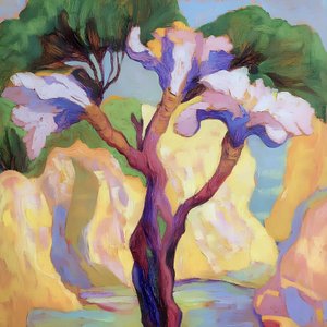 Arbre abstrait aux couleurs vives