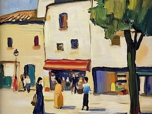 Une scène de rue européenne pleine de vie