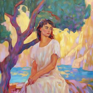 Une femme dans une lumière dorée