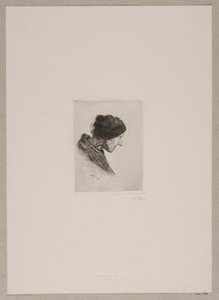 Danois : Tête de femme. Profil à droite