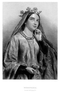 Bérengère de Navarre vers 1164-1230, reine consort du roi Richard I, 19ème siècle - B. Eyles