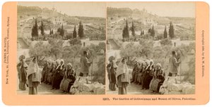 Le jardin de Gethsémani et le mont des Oliviers, Palestine, 1898