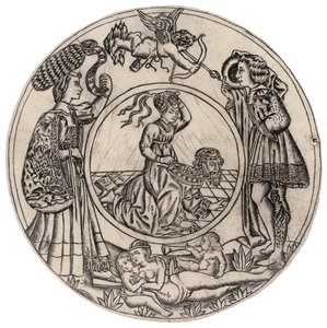 Aristote et Phyllis, entourés d