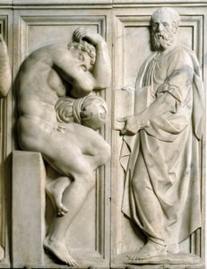 Prophète et Ignudo (bas-relief en marbre) - Baccio Bandinelli