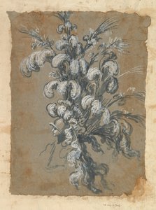 Conception pour une coiffe somptueuse avec des plumes sur un casque, vers 1620-1656 - Baccio del Bianco