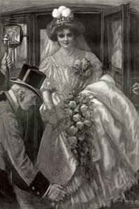 Débutante descendant de sa voiture pour être reçue à la cour - Balliol (after) Salmon
