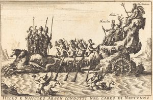 Hiclo et Naucleo Argon conduits dans le char de Neptune - Balthasar Moncornet after Remigio Cantagallina