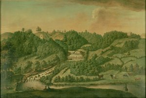 Vue sur la rivière Skell à Studley Royal