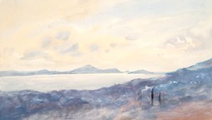 Paysages avec lavis bleu