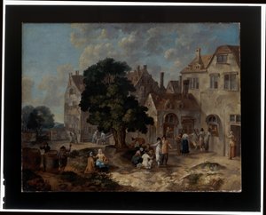 Une paire de scènes de village
