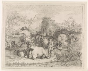 Berger avec son troupeau