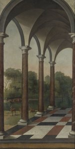 Colonnade donnant sur un parc
