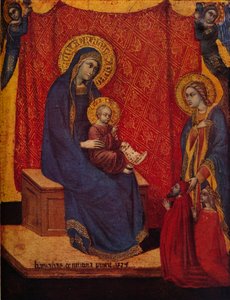 La Madone en majesté et deux donateurs en adoration, 1374