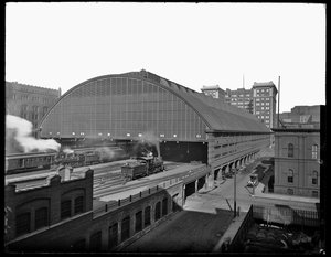 Gare de LaSalle Street, Chicago, Illinois, USA, vers 1905 (photo n/b)