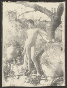 [Jeune fille nue dans un jardin]