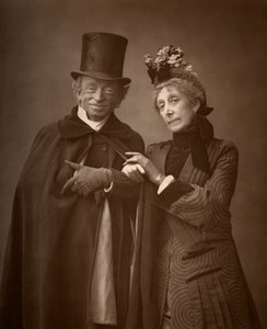 Acteurs américains James Lewis et Ann Gilbert dans A Night Off, 1886