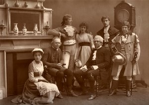 La compagnie de vaudeville dans La Route de la Ruine, au Vaudeville Theatre, Londres, 1886