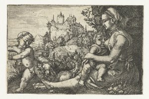 Mère avec deux enfants - Barthel Beham