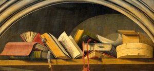 Nature morte avec des livres dans une niche - Barthelemy d