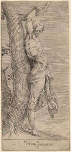 Saint Sébastien, attaché à un arbre - Bartholomaeus Spranger