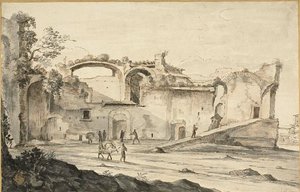 Voyageurs devant une ruine - Bartholomeus Breenbergh