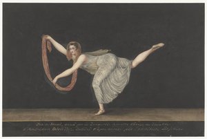 Danseuse Annette Köbler, exécutant le pas-de-shawl