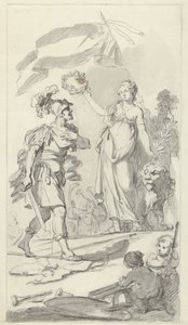 Le courageux Batave couronné par la Vierge néerlandaise, 1799 Projets pour le monument de la fête nationale célébrant la paix du 17 décembre 1799 (série) - Bartholomeus Ziesenis