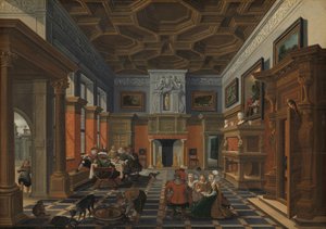 Intérieur avec une compagnie