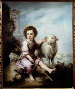 Le Bon Pasteur. Peinture par Bartolomé Murillo (1618-1682) XVIIe siècle. Madrid, Musée du Prado