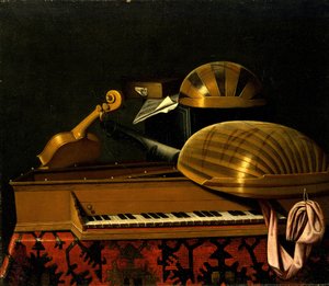 Nature morte avec instruments de musique et livres, milieu du 17e siècle - Bartolomeo Bettera