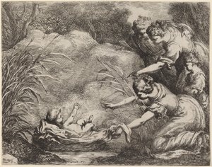 La découverte de Moïse - Bartolomeo Biscaino